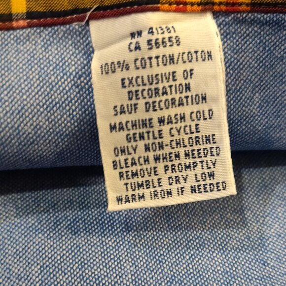 Ralph Lauren Double Faced Madras Plaid Shirt Blue Dobby Oxford Cloth XXL - Picture 3 of 5